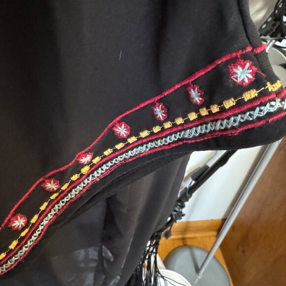 UMGEE Sheer Black Fringe Wrap Cardigan - Picture 6 of 9